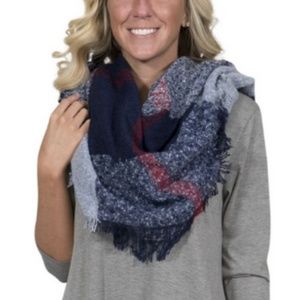 Simply Southern blanket scarf navy/light blue